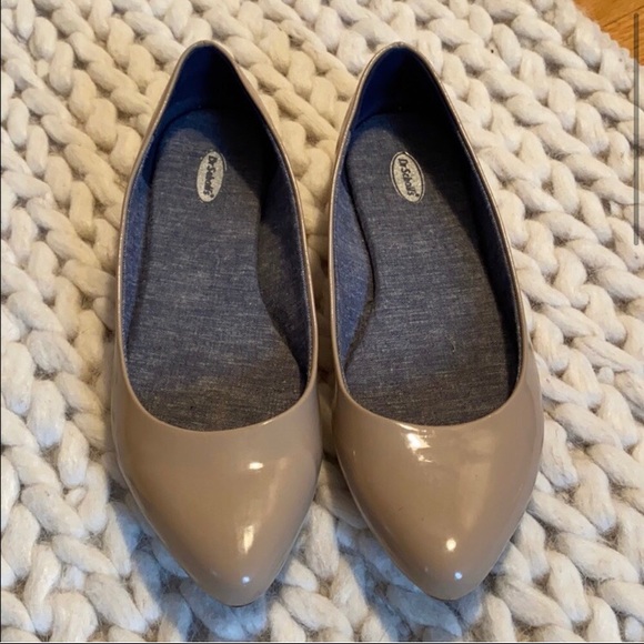 Dr Scholls Nude Patent Leather Flats 